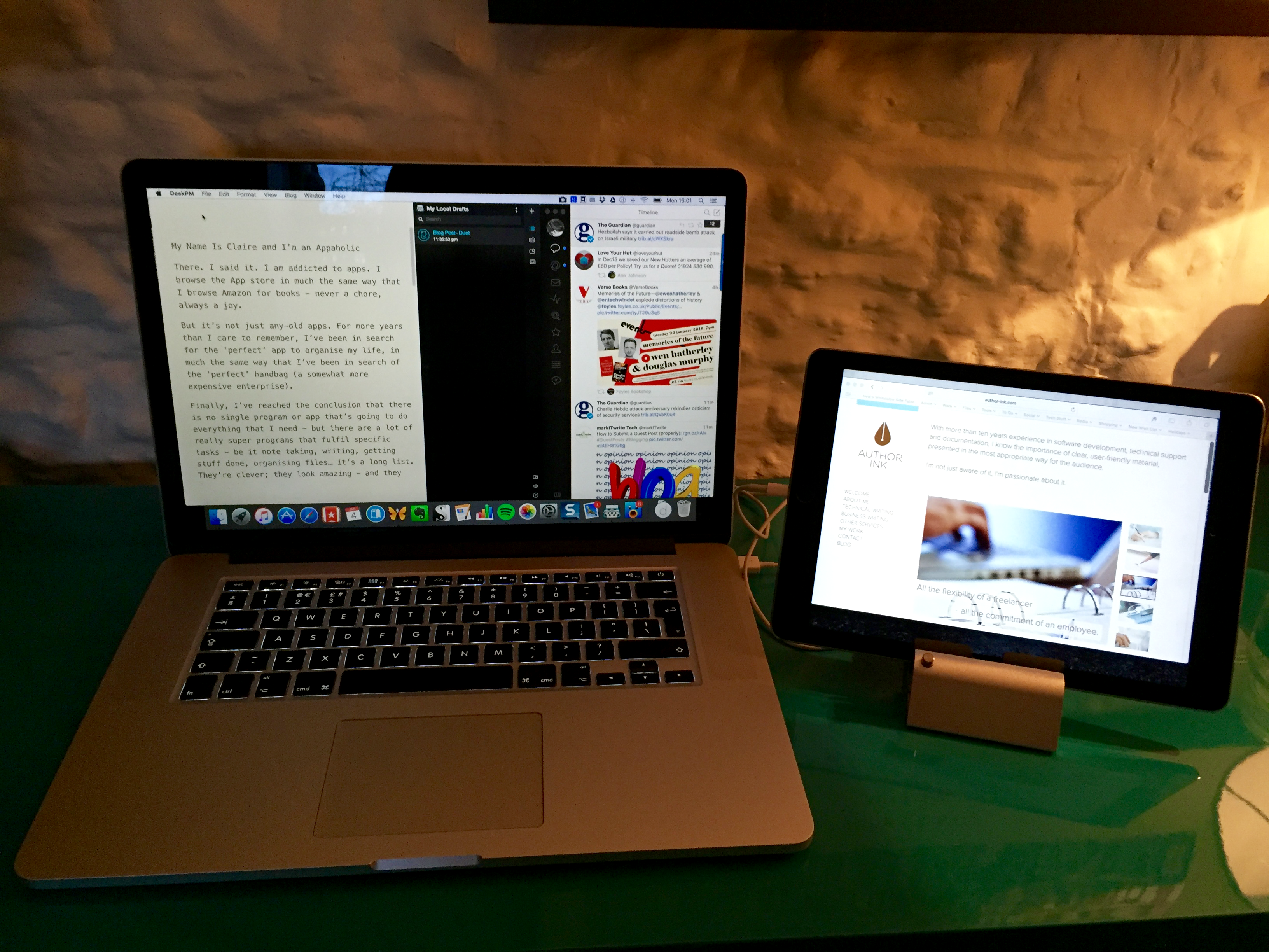 Using Duet on laptop and ipad